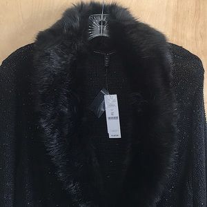 Sequin Cardigan with Fur